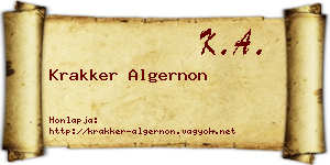 Krakker Algernon névjegykártya